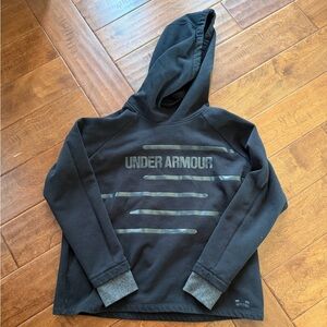 Under Armour Black Hooded Sweatshirt with Striped Logo
